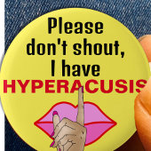 Hyperacusis is stille stilte lawaai ronde button 5,7 cm