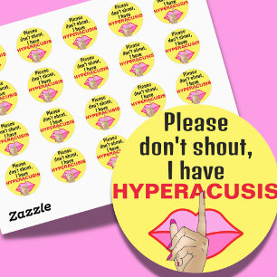 Hyperacusis is stille stilte lawaai ronde sticker