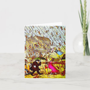 Hyperbole Raining Cats and Dogs Wenskaart Kaart