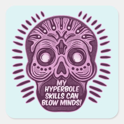 Hyperbool Grappig ENGELS TAAL Vierkante Sticker (Voorkant)