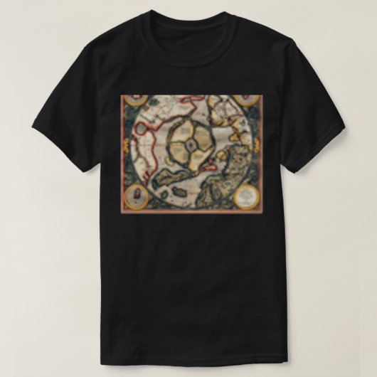 Hyperborea Flat Earth Azimuthal Equidistant Projec T-shirt (Design voorkant)