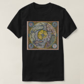 Hyperborea Flat Earth Azimuthal Equidistant Projec T-shirt (Design voorkant)