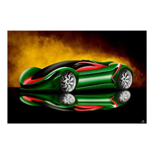 Hypercar conceptontwerp perfect poster (Voorkant)