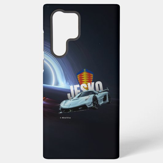 Hypercar zwevend boven zwart gat  samsung galaxy hoesje (Achterkant)