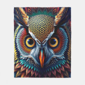 Hypergedetailleerd portret van een uil | Realistis Fleece Deken (Voorkant)