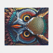 Hypergedetailleerd portret van een uil | Realistis Fleece Deken (Voorkant (Horizontaal))