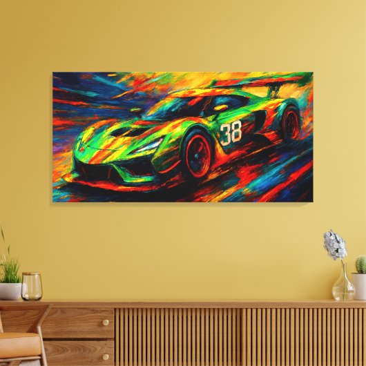 hypergestileerde raceauto canvas afdruk (Insitu (Woonkamer))