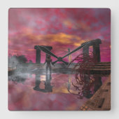 HYPERION TEMPLE OF WATER Science Fiction,Sci-Fi Vierkante Klok (Voorkant)