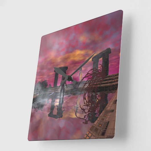 HYPERION TEMPLE OF WATER Science Fiction,Sci-Fi Vierkante Klok (Hoek)