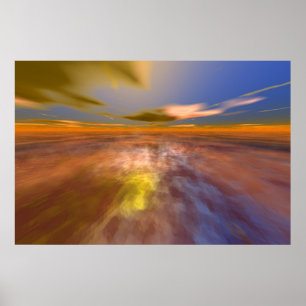 HYPERION WERELD, ALIËN ZEEGEZICHT HEMEL ,WOLKEN Sc Poster