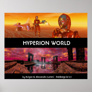 HYPERION WERELD SCIENCEFICTION Wetenschap fictie Poster