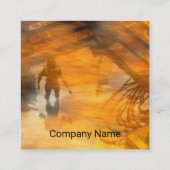 HYPERION WORLD ALIEN LANDSCAPE Science Fiction Vierkante Visitekaartje (Achterkant)