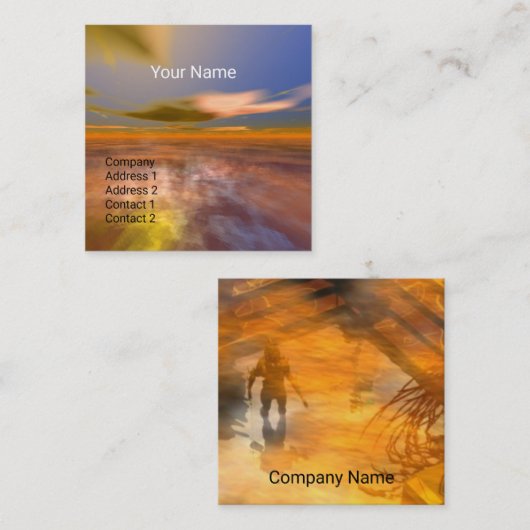 HYPERION WORLD ALIEN LANDSCAPE Science Fiction Vierkante Visitekaartje (Voorkant / Achterkant)