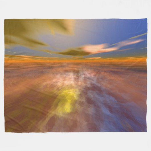 HYPERION WORLD, ALIEN SEASCAPE SKY, CLOUDS Sci-Fi Fleece Deken (Voorkant (Horizontaal))