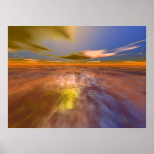 HYPERION WORLD, ALIEN SEASCAPE SKY, CLOUDS Sci-Fi Poster (Voorkant)