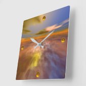 HYPERION WORLD, ALIEN SEASCAPE SKY, CLOUDS Sci-Fi Vierkante Klok (Hoek)