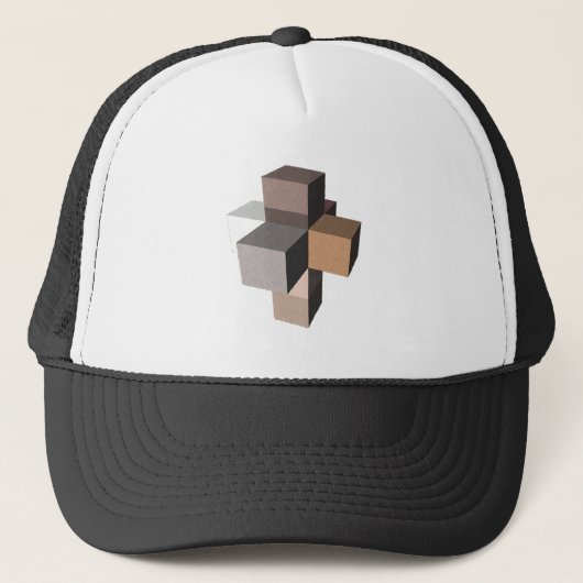 Hyperkubus Tesserakt hypercube tesseract Trucker Pet (Voorkant)