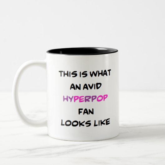 hyperpopventilator, enthousiast tweekleurige koffiemok (Links)