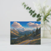 Hyperrealistisch berglandschap olieverfschilderij briefkaart (Staand voorkant)