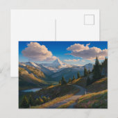 Hyperrealistisch berglandschap olieverfschilderij briefkaart (Voorkant / Achterkant)