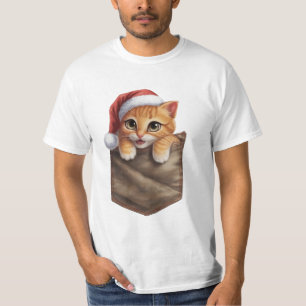 Hyperrealistische Anime Kitten in Pocket T-Shirt