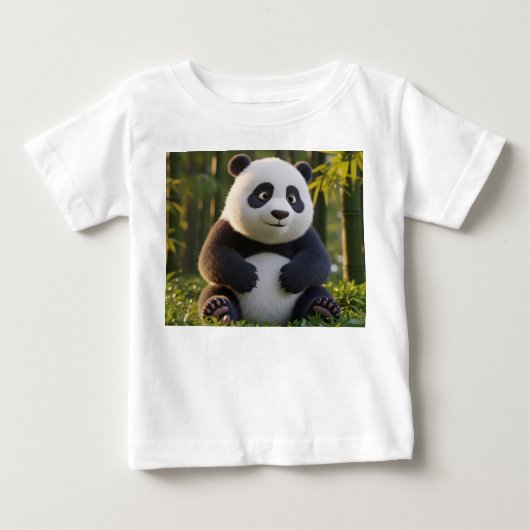 Hyperrealistische baby panda in bamboebos (Voorkant)