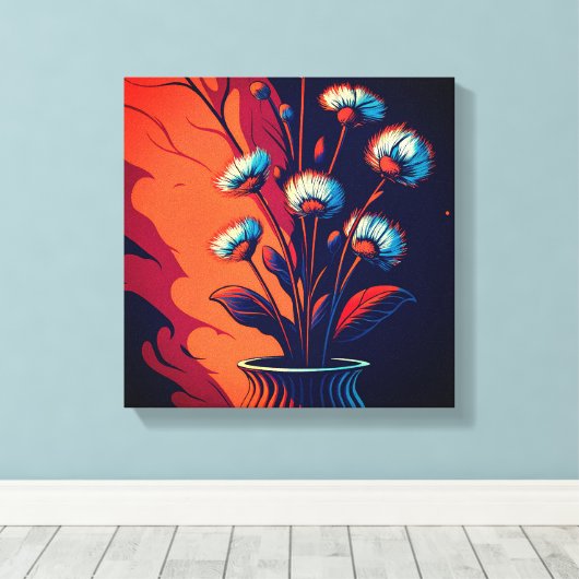 hyperrealistische bloem canvas afdruk (Insitu (Houten vloer))
