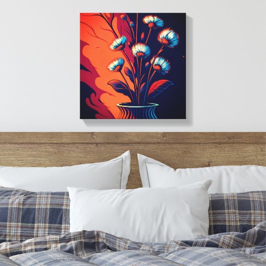 hyperrealistische bloem canvas afdruk (Insitu (Slaapkamer))