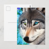 Hyperrealistische Wolf Digital Graphic Briefkaart (Voorkant / Achterkant)