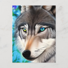 Hyperrealistische Wolf Digital Graphic Briefkaart