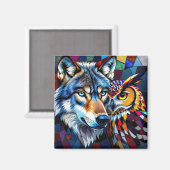 Hyperrealistische Wolf en Uil Magneet (Voorkant / Achterkant)