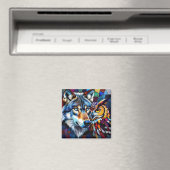 Hyperrealistische Wolf en Uil Magneet (Insitu (Vaatwasser))