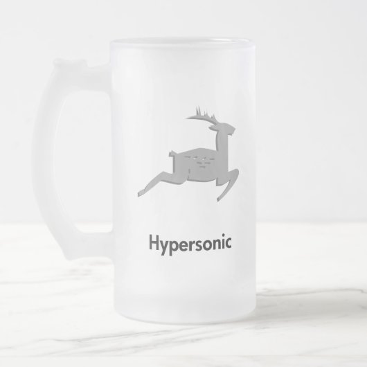 Hypersonische rendieren matglas bierpul (Links)