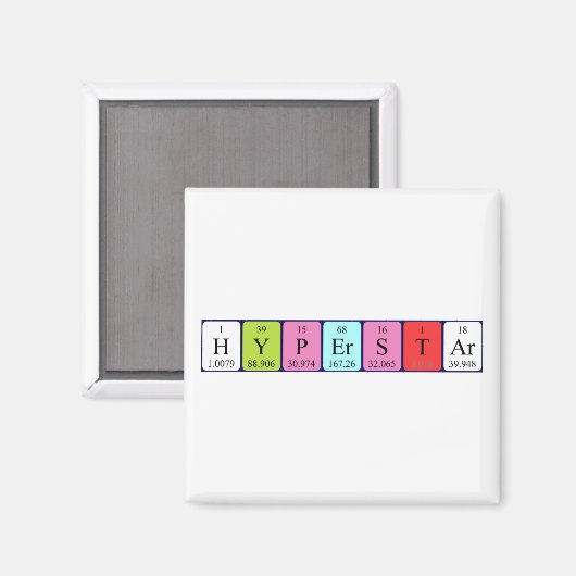 Hyperstar periodiek table name magnet (Voorkant / Achterkant)