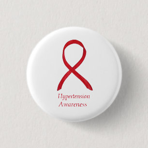 Hypertensie (HTN) Bewustmaking Red Ribbon Custom P Ronde Button 3,2 Cm