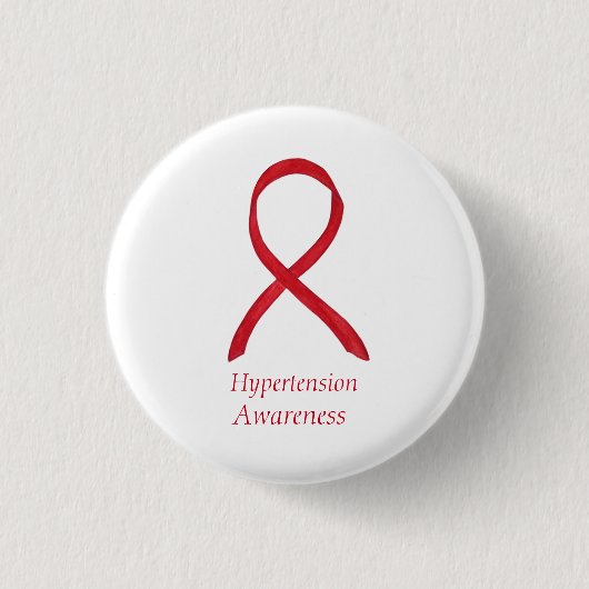 Hypertensie (HTN) Bewustmaking Red Ribbon Custom P Ronde Button 3,2 Cm (Voorkant)
