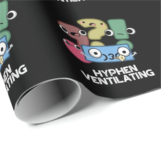 Hyphen Ventilatation Funny Punctuation Pun Dark BG Cadeaupapier (Rol Hoek)