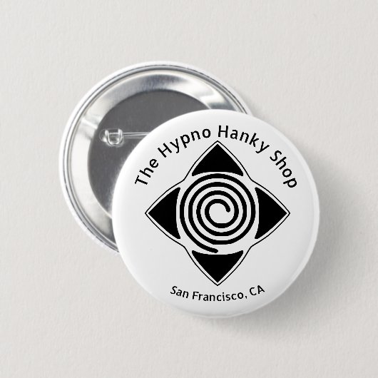Hypno Hanky Shop Hypnose Overal Logo Knop Ronde Button 5,7 Cm (Voorkant /achterkant)