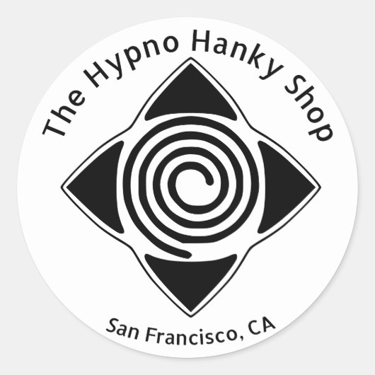 Hypno Hanky Shop Hypnosis Overal Logo ticker Ronde Sticker (Voorkant)
