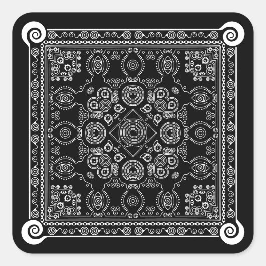 Hypno Hanky Spiral Bandana, Handkerchief Sticker (Voorkant)