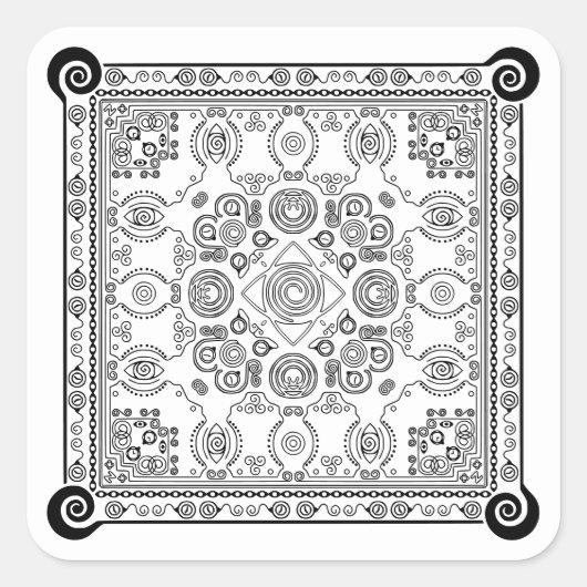 Hypno Hanky Spiral Bandana, Handkerchief Sticker (Voorkant)