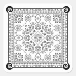 Hypno Hanky Spiral Bandana, Handkerchief Sticker