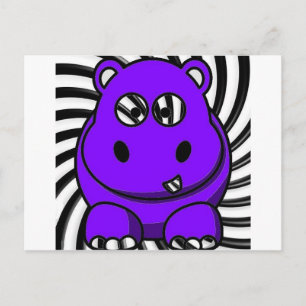 Hypno Hippo Paars Briefkaart