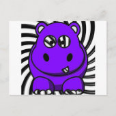 Hypno Hippo Paars Briefkaart (Voorkant)
