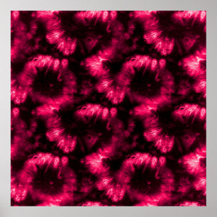 Hypno Pattern. Roze verbinding Shibori. Dark Hypno Poster
