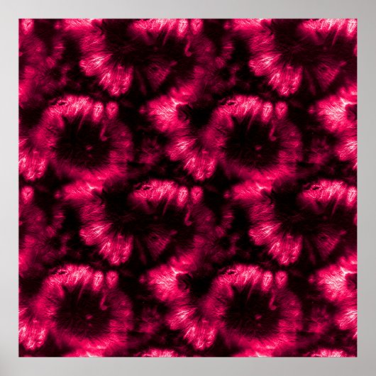 Hypno Pattern. Roze verbinding Shibori. Dark Hypno Poster (Voorkant)