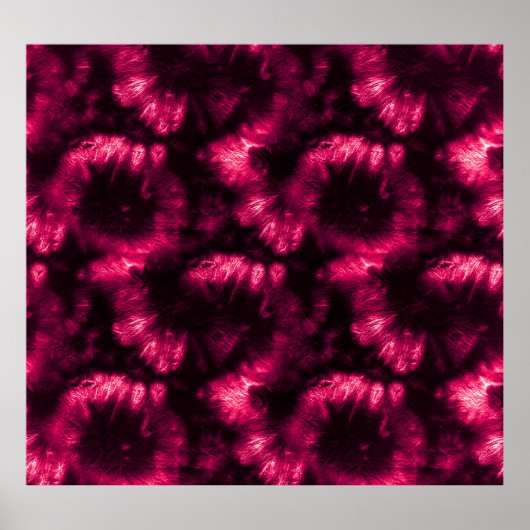 Hypno Pink Shibori Spiral Design Poster (Voorkant)