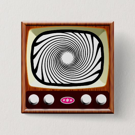 Hypno-TV van 50 jaar Vierkante Button 5,1 Cm (Voorkant)