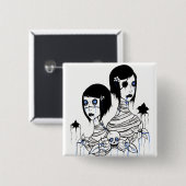 Hypnoblobloemen I Vierkante Button 5,1 Cm (Voorkant /achterkant)