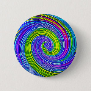 HYPNOOTSE SCHIJF Psychedelische Kleur Hypnotiseren Ronde Button 5,7 Cm